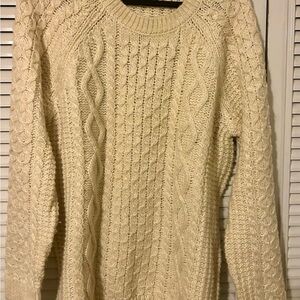 American Eagle Outfitters Cream Cable Knit Sweater